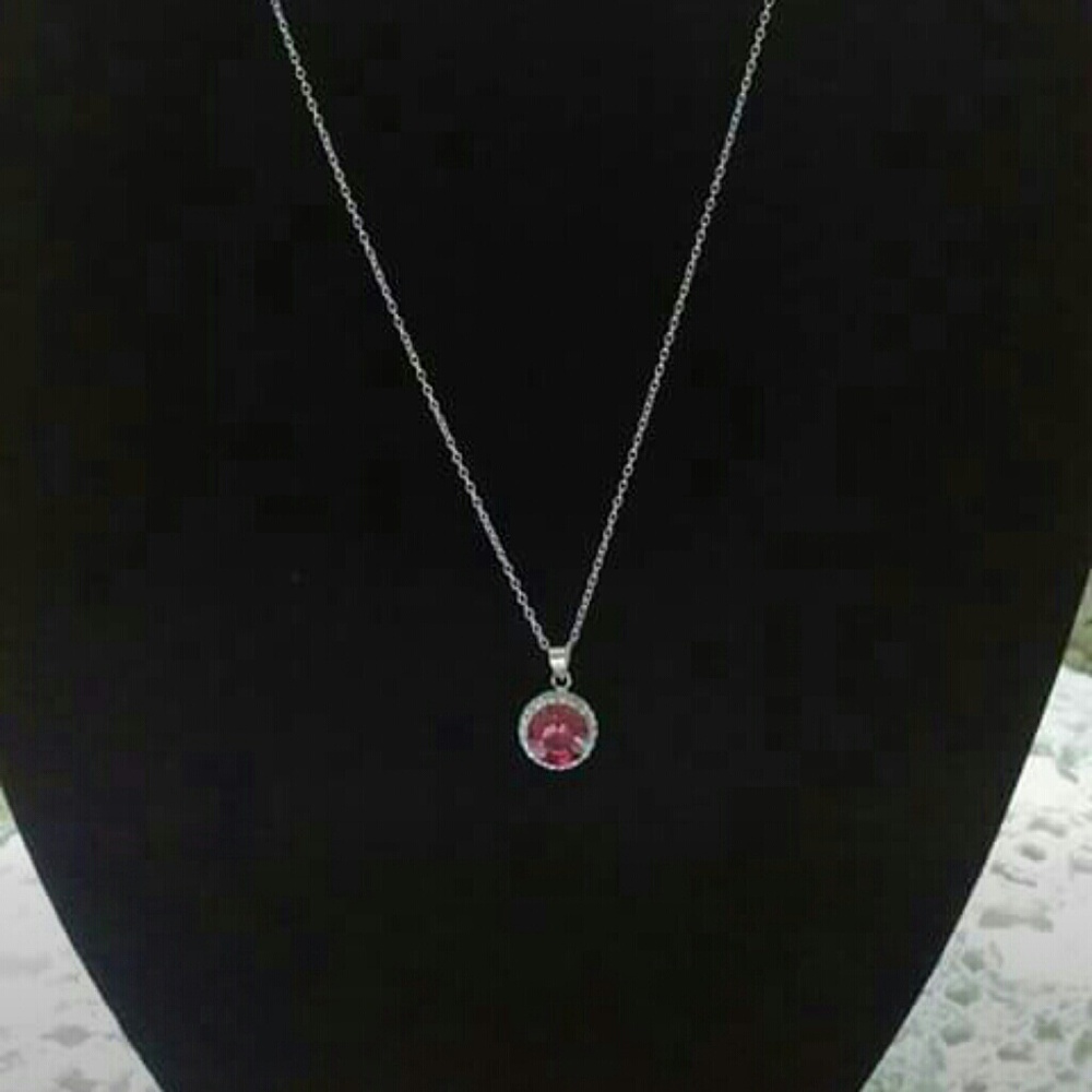🌼STERLING SILVER PINK GEMSTONE NECKLACE🌼